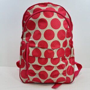 Thirty-One Pink Polka Dot Backpack Insulated Pocket Padded Adjustable Straps